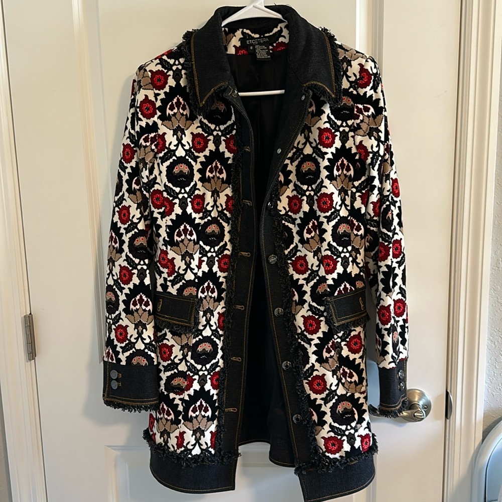 Etcetera Pristine Unusual Statement Peacoat Size 8